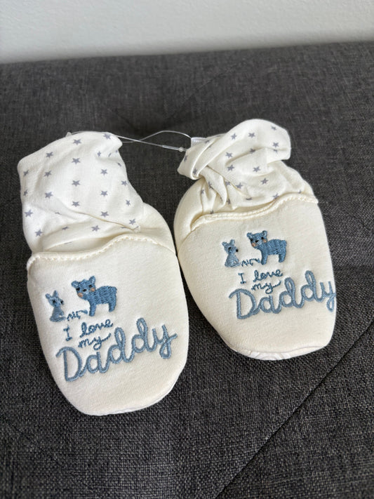 Next Baby "I Love My Daddy" Soft Booties NEW! Size 0-3 Months 0 (Infant Shoe)