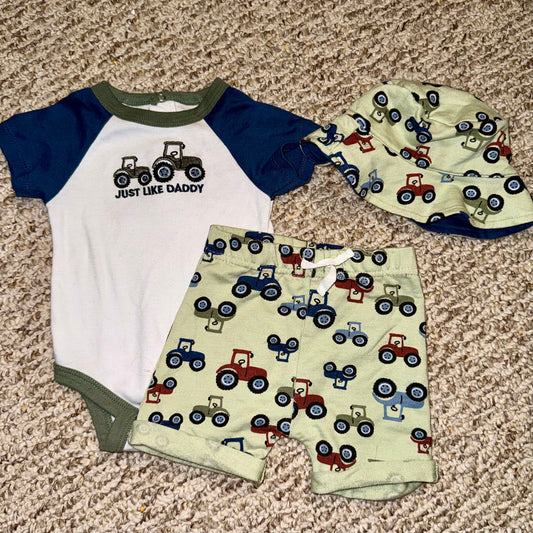 Wrangler blue/green tractor 6-9m 3 piece set Wrangler blue/green tractor 6-9m 3 piece set 6 Months