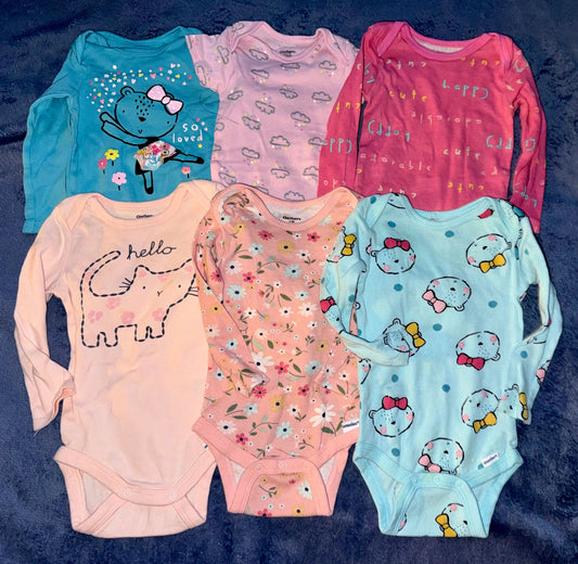 Gerber 6 long sleeve onesies set, 3-6 months Gerber 6 long sleeve onesies set, 3-6 months 3 Months
