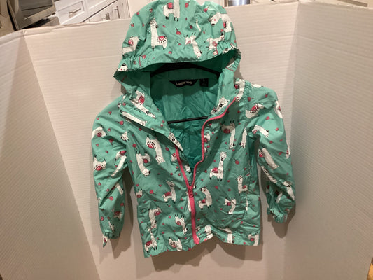 Lands End Lands end printed LLAMA rain jacket with hood 4T/4