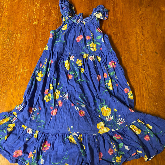 Old Navy Blue floral ruffle sundress summer dress 4t 4T/4