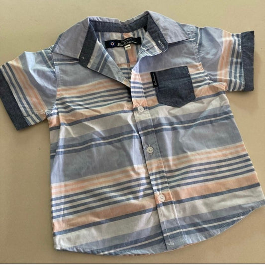 Ben Sherman Striped button up shirt 24 mos stripes preppy 24 Months