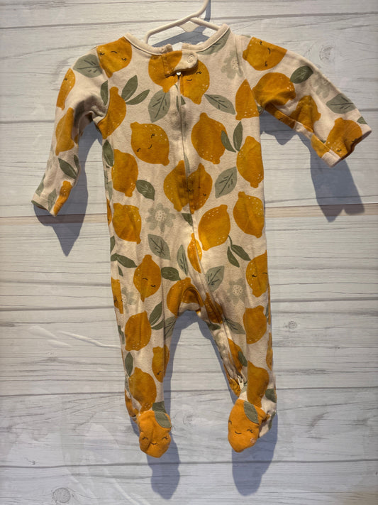 Carters Carters lemon 2-way zipper pjs 6 Months
