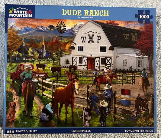 White Mountain Puzzle 1000 piece puzzle. No smoking/No pet home. Assembled once.
