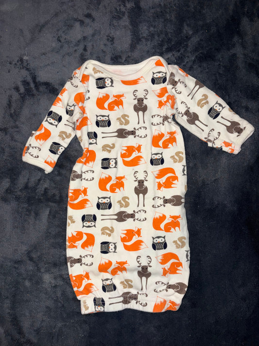 HB 0-6 Month Sleeper Gown Woodland Creatures 3 Months