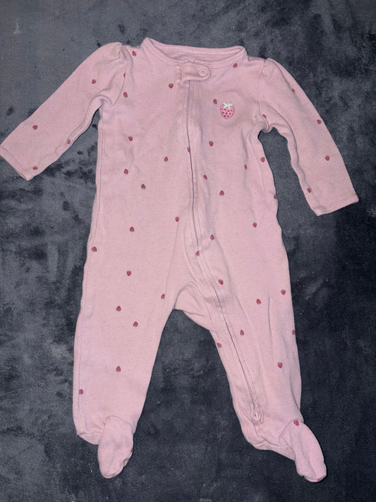 Carters 6 Month Mauve Strawberry Sleeper Small Strawberry Design 6 Months
