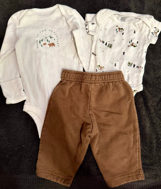 Carters 3 month wild and brown outfit set Carters 3 month wild and brown outfit set 3 Months