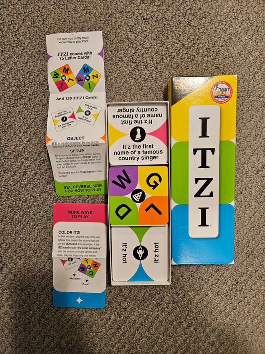 Itzi word game w/multiple ways to play Card gsme by makers of Tenzi Games