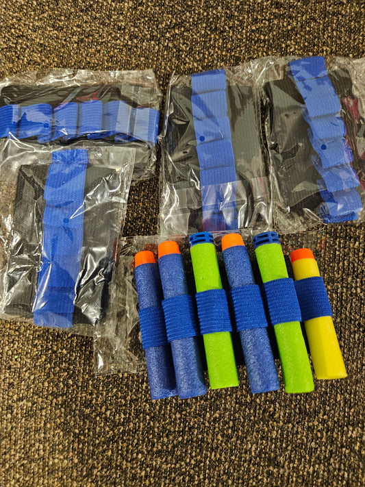 5 LuFOX Flexible Bandolier wrist bands Each holds 8 Elite NERF darts Outdoor