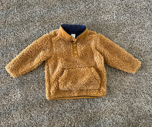 Carters sherpa pullover jacket unisex 18 months Brown, collared, fall, winter 18 Months