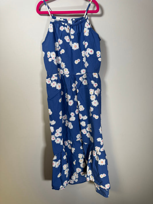OshKosh Blue w/ White Daisy Print Long Tank Dress 10