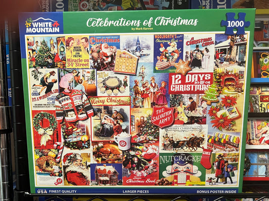 White Mountain Puzzle 1000 piece puzzle. No smoking/No pet home. Assembled once.
