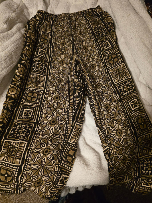 Brownstone studio Womens linen like pants size large stretchy waist band Women's - L