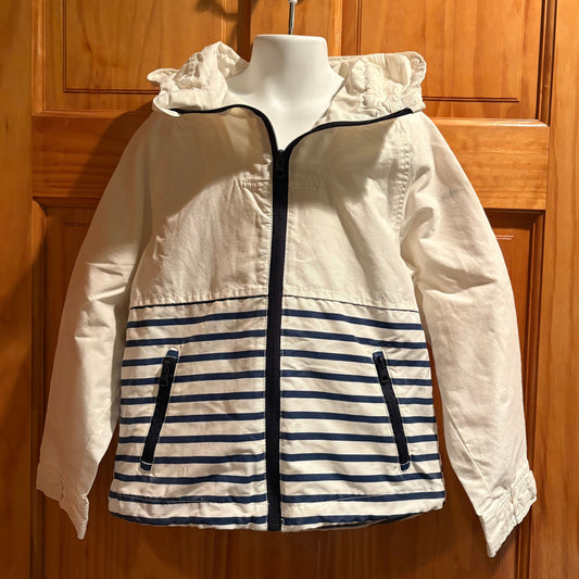 Zara Boys navy blue white lightweight zip up summer jacket 7