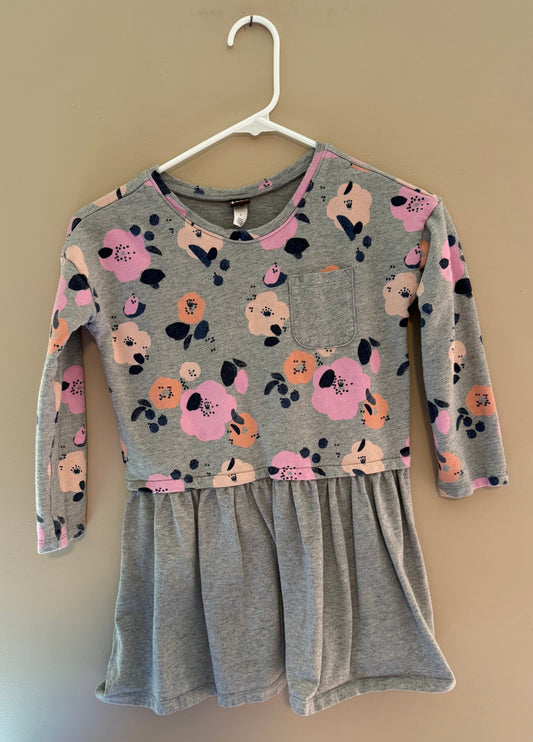 Tea Collection Grey Dress. girls size 7 Grey with floral 7