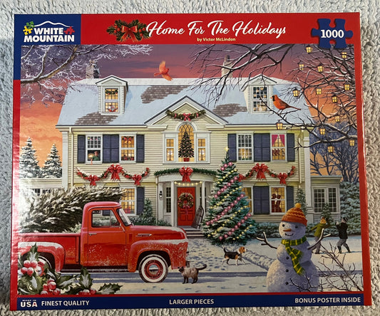 White Mountain Puzzle 1000 piece puzzle. No smoking/No pet home. Assembled once.