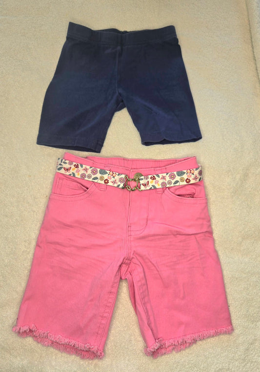 Garanimals and Carter's Girls' Size 4 Two Pack Shorts Pink Denim and Navy Bike Shorts 4T/4