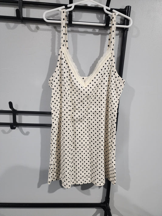 Old Navy, M, Tank Top Cream w. Black poka dots Women's - M