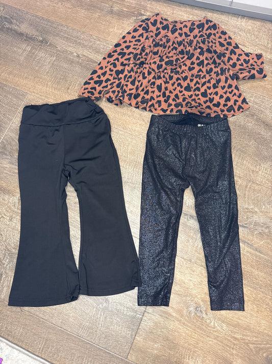 Oldnavy Leggings and flare leggings, long sleeve shirt 2T