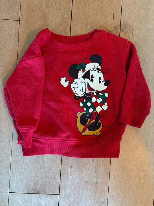 Jumping Beans 12 Month Pullover Sweatshirt Minnie Mouse with Santa Hat 12 Months