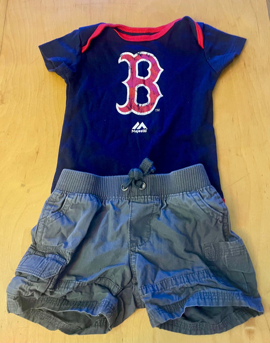 Carters & Red Sox Boston Red Sox onesie and on pair of cargo shorts 6 Months