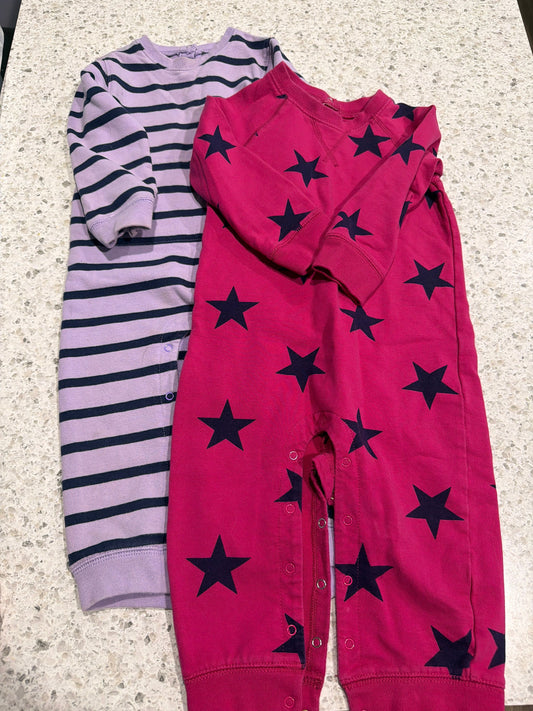 Primary Two long sleeve/pant onesies 12 Months
