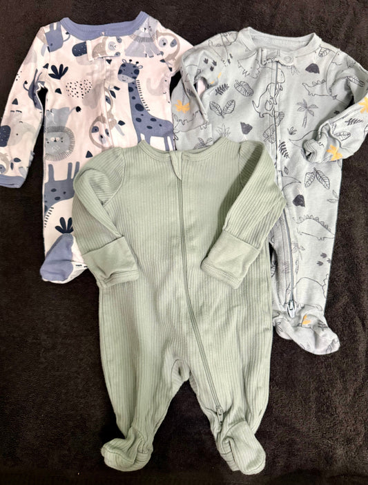 3 pack newborn footie pajamas 3 pack newborn footie pajamas Newborn