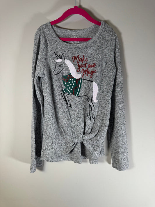 SO Make Your Own Magic Christmas Unicorn Long Sleeve Shirt Sz 7-8 7
