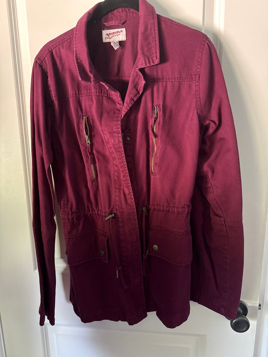 Arizona Jean Maroon zip up jacket Women's - L