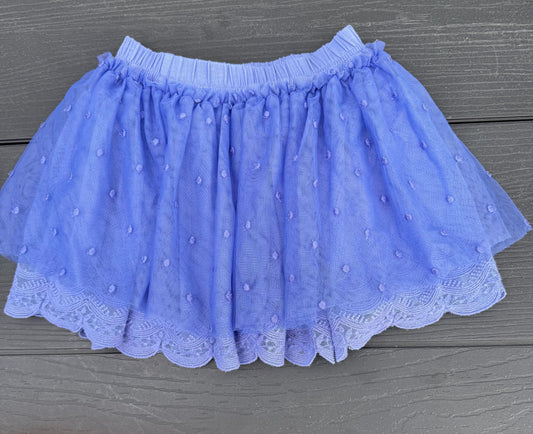 Matilda Jane blue eyelet tulle skirt Elastic waist lined girls 4 4T/4