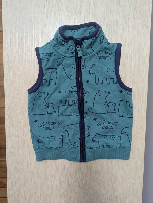 Carter's Carter's Boys 24 Months Green Vest with Bears & Fish 24 Months