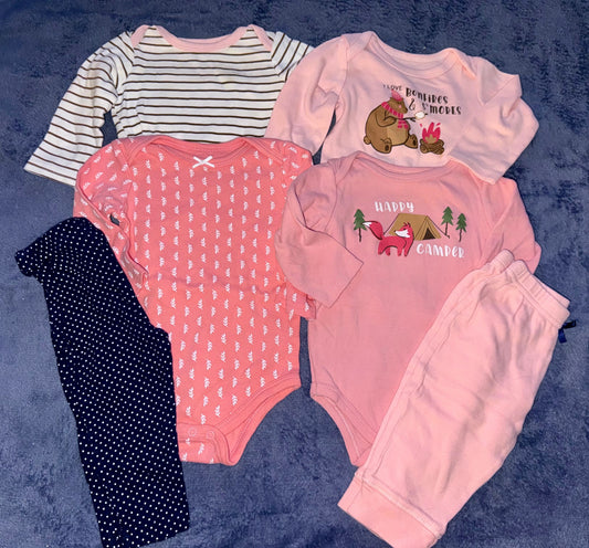 6-9 months 6 piece pink bundle 6-9 months 6 piece pink bundle 6 Months