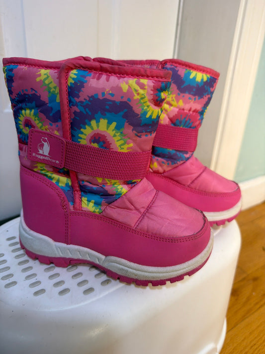 RuggedBear Girls size 8 pink tie die winter boot 8 (Toddler)