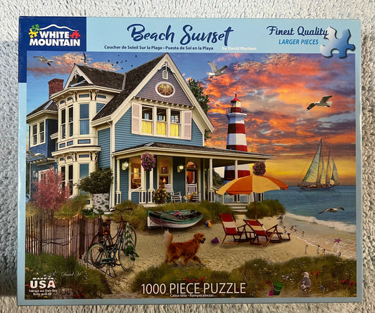 White Mountain Puzzle 1000 piece puzzle. No smoking/No pet home. Assembled once.