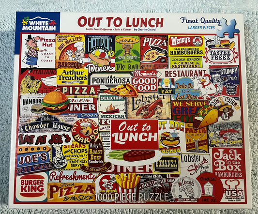 White Mountain Puzzle 1000 piece puzzle. No smoking/No pet home. Assembled once.
