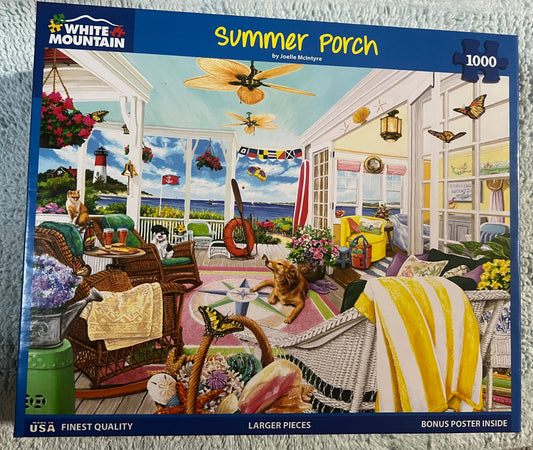 White Mountain Puzzle 1000 piece puzzle. No smoking/No pet home. Assembled once.