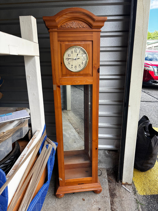 Unknown Clock curio cabinet with light and 5 glass shelves Furniture