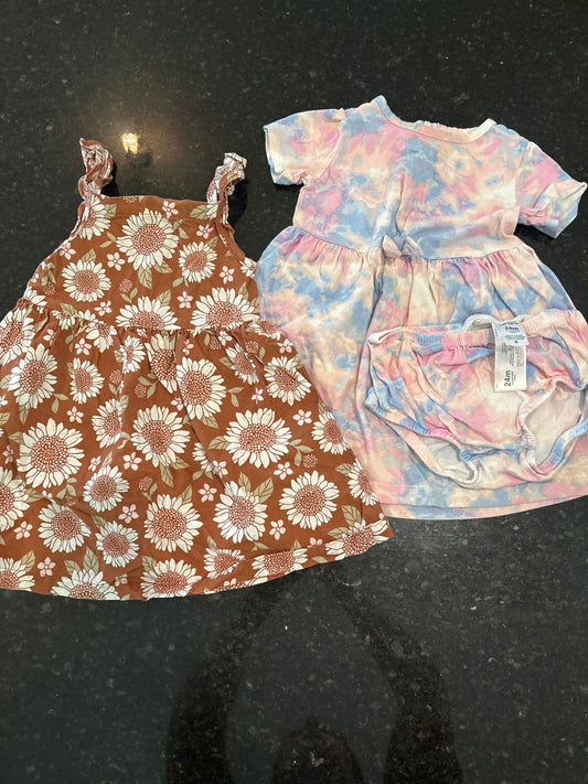 Carters Carters girls 24m dresses sleeveless flowers and short sleeve 24 Months
