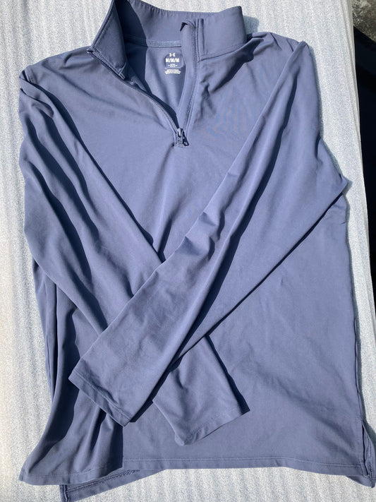 Under Armour - medium 1/4 zip lightweight pullover Active wear - grayish blue / slate blue Men's - M