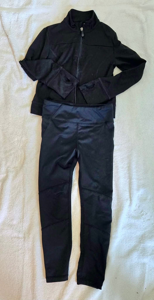 Osh Kosh and Danskin Black Nylon Full Zip Track Jacket with Black Yoga Pants 6