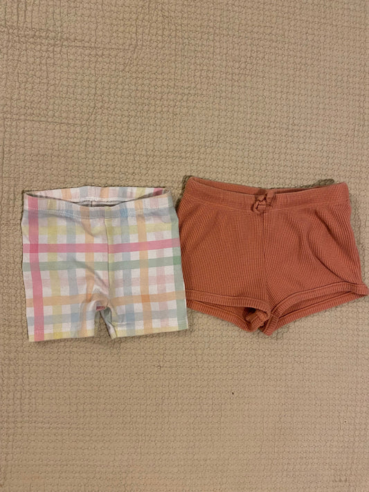 Cat and Jack and Garanimals Pastel Garanimals biker shorts and knitted cotton CaJ shorts 18 Months