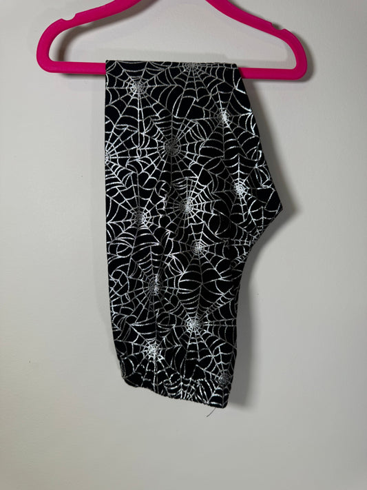 Celebrate Black w/ Silver Spiderweb Leggings Size 7-8 7
