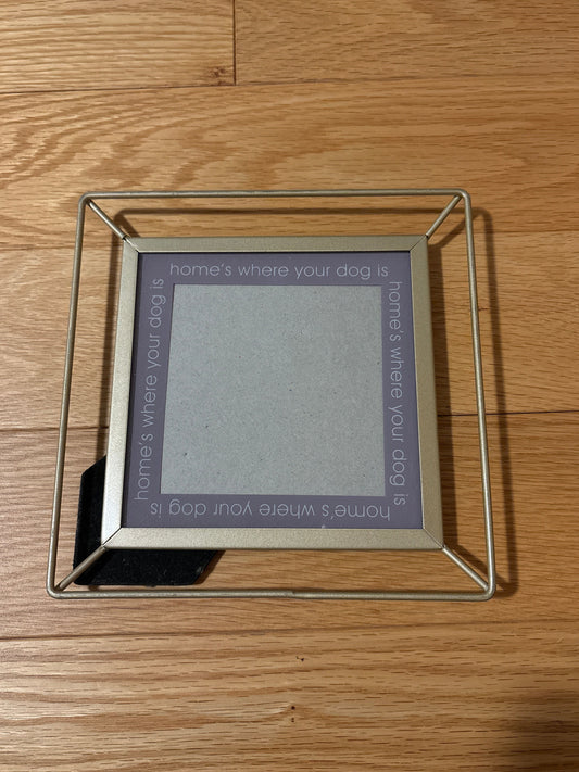 Gold dog quote standing frame Gold frame that says homes where your dog is Decor