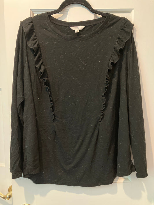 Terra and sky size 2xl long sleeve ruffled front Gold glitter specks throughout Women's - XXL