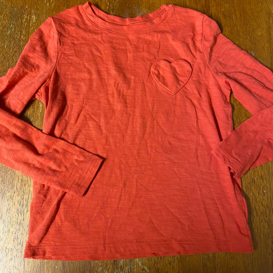 Old Navy Red orange heart pocket long sleeve tee 8