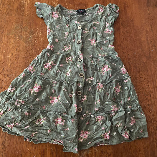 By & by Green floral dress 7 8 7