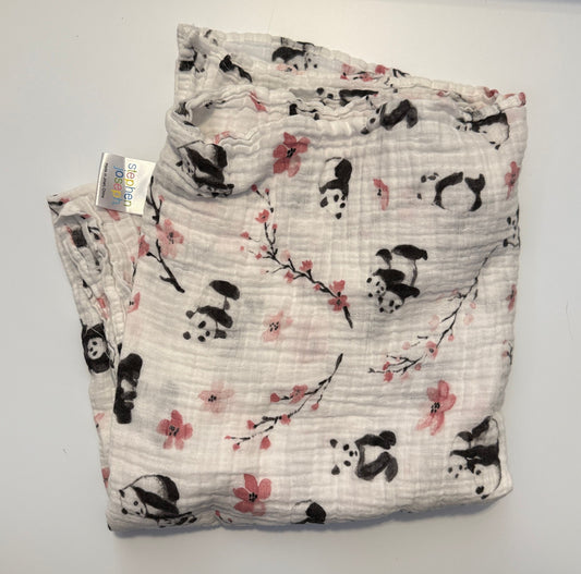 Stephen Joseph Panda 100% Cotton Muslin Blanket Swaddle - Never Used Blanket
