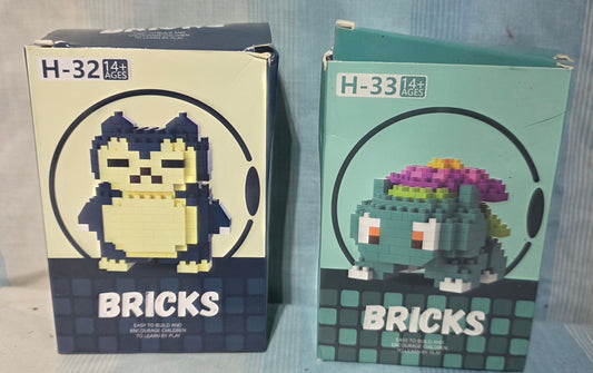 DMXC "Bricks" micro-building Snorlax and Venusaur Pokémon characters Snorlax and Venusaur Building