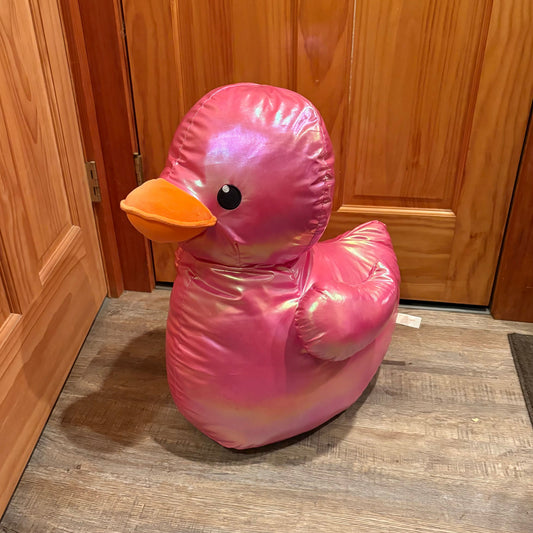 Large pink iridescent stand alone stuffed duck 2 feet tall Figures and Animals
