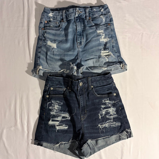 American Eagle 2 prs Curvy Hi Rise Shortie Super Stretch and Next Level Stretch AE both size 4 Women's 4